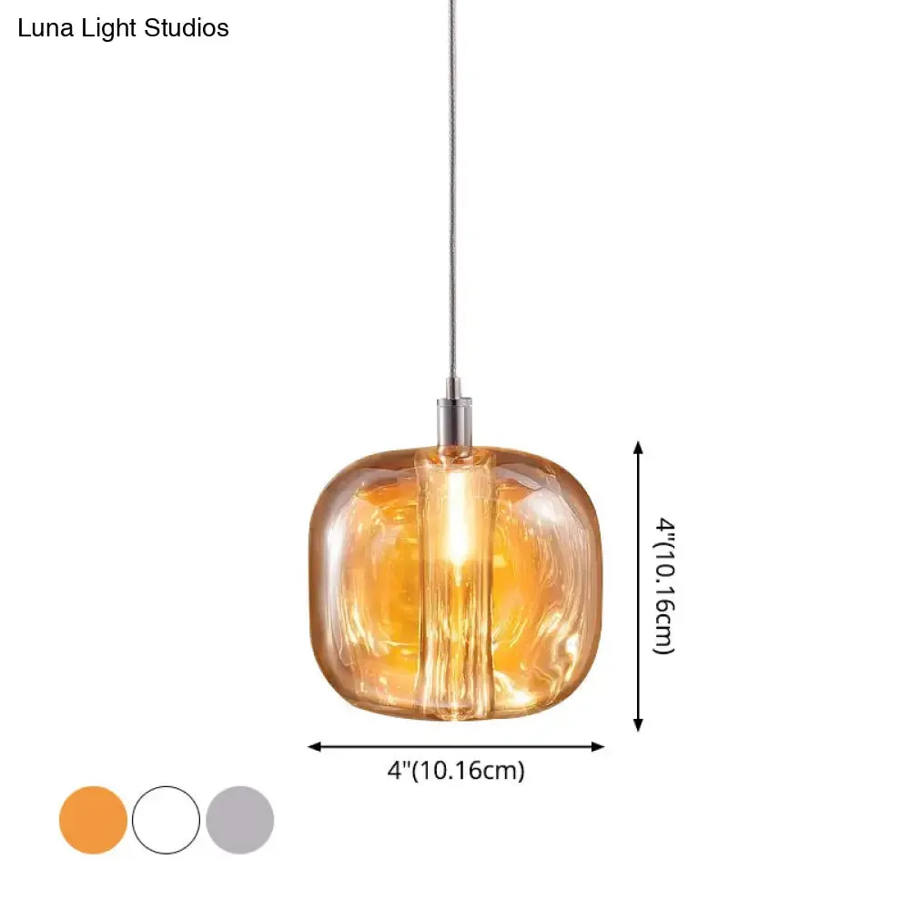 Postmodern Blown Glass Pendant Light with LED - Ideal for Commercial Stores