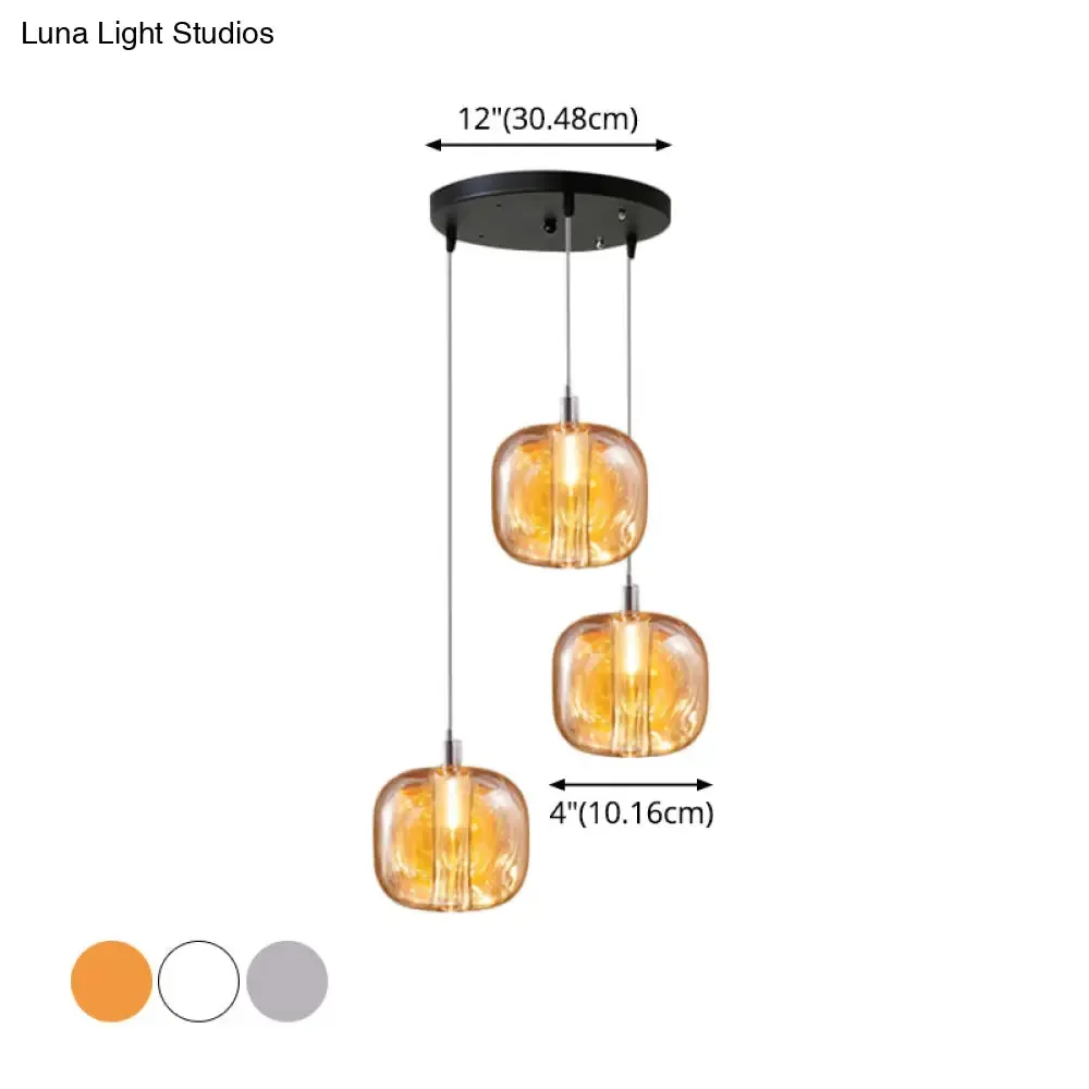 Postmodern Blown Glass Pendant Light with LED - Ideal for Commercial Stores