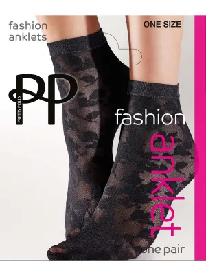 Pretty Polly Floral Lace Fashion Anklets - Glittery Band