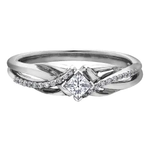 Princess Cut Canadian Diamond Crossover Ring