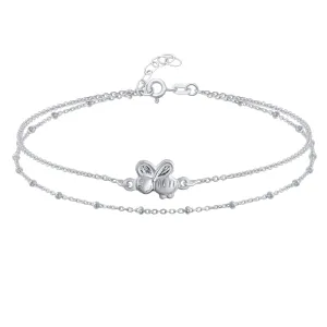 Queen Bumble Bee Charm Anklet Ankle Bracelet Sterling Silver 9-10 Inch