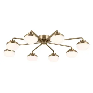 Remy 41" 8-Light LED Semi-Flush Mount Light, Champagne Bronze Finish