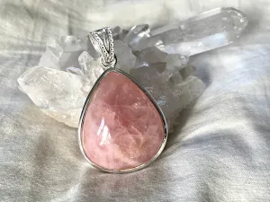 Rose Quartz Clarissa Pendant - Chunky Teardrop (One of a kind)