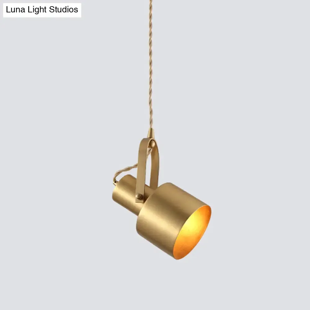 Rotating Brass Torch Pendant Light: Postmodern Metal Ceiling Hanging Lamp for Living Room