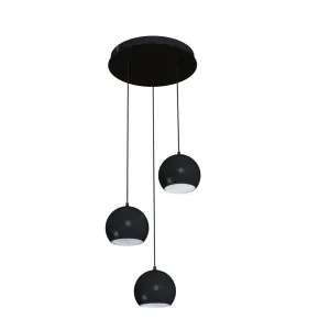 Roxy 18 in. 3 Lights Pendant Light Black Finish