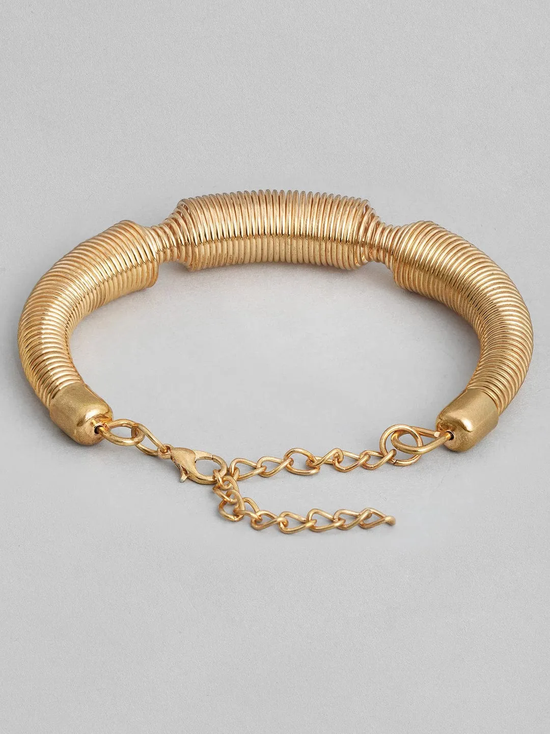 Rubans 18K Gold Plated Coiled Adjustable Chain Bracelet