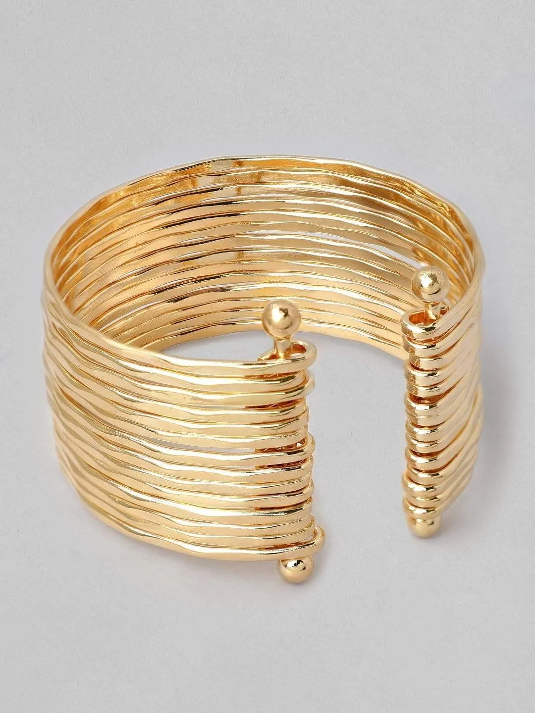 Rubans Gold Plated Handcrafted Multi Layered Openable Bracelet