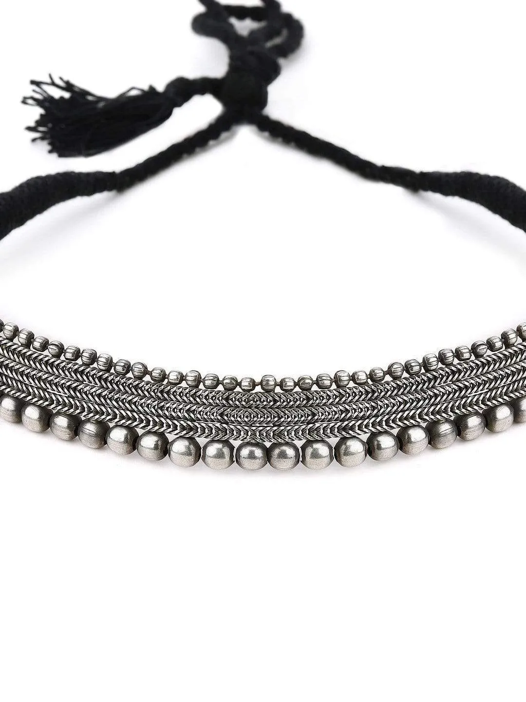 Rubans Oxidised Silver Plated  Choker