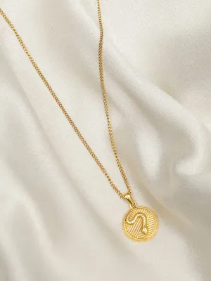 Rubans Voguish 18K Gold Plated Stainless Steel Waterproof Chin With Circle Embossed Pendant.