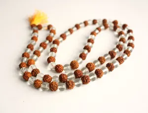 Rudraksha and Crystal 108 Prayer Mala