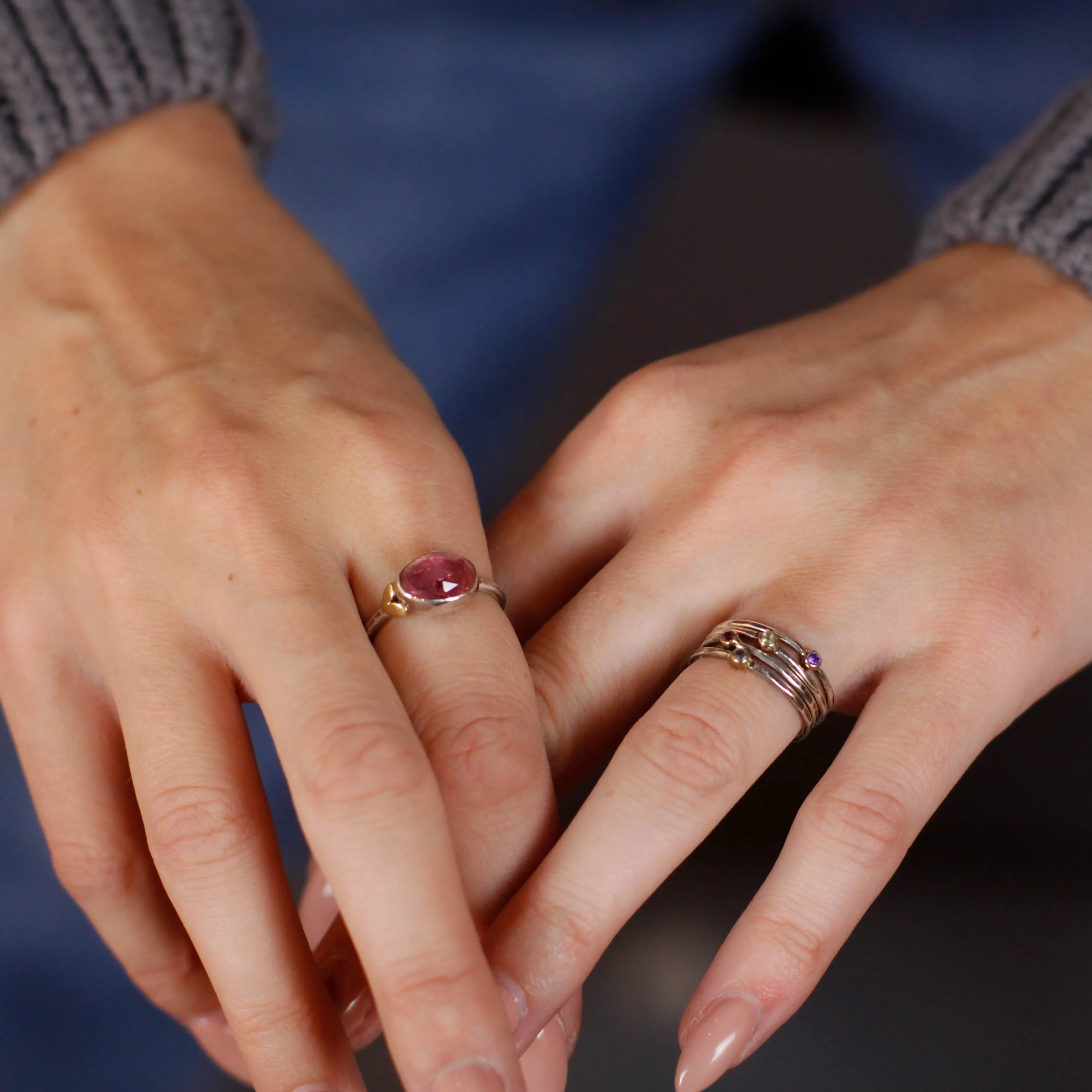 Sacred Love Grandidierite gemstone sterling silver One of a Kind ring