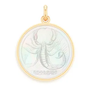 Scorpio Pearl 18k Gold Zodiac Medallion Charm