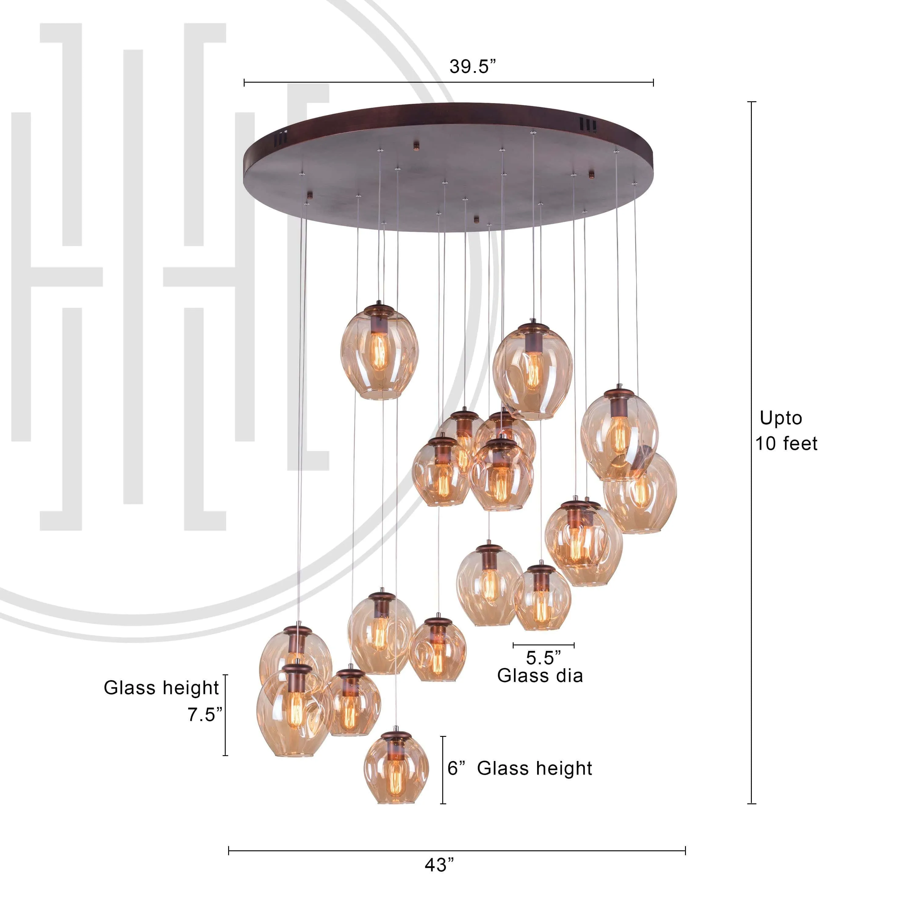 Sidereum Caelum Glass Chandelier