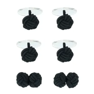 Silk Knots Formal Set (4 Studs and 2 Cuffs)