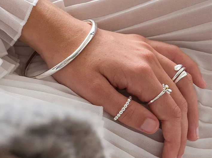 Silver Bangle - Organic Circle