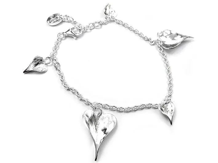 Silver Bracelet - Organic Heart Multi