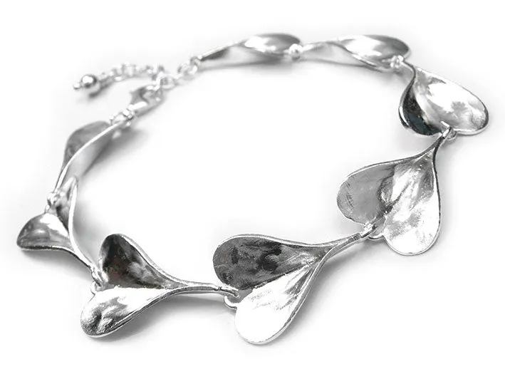 Silver Bracelet - Organic Heart Multi