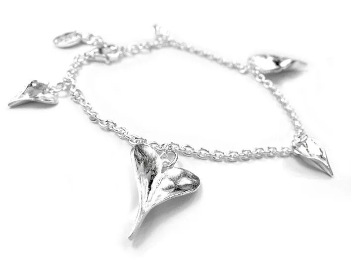 Silver Bracelet - Organic Heart Multi