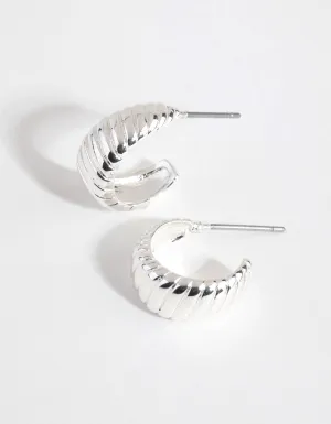 Silver Plated Mini Swirl Hoop Earrings