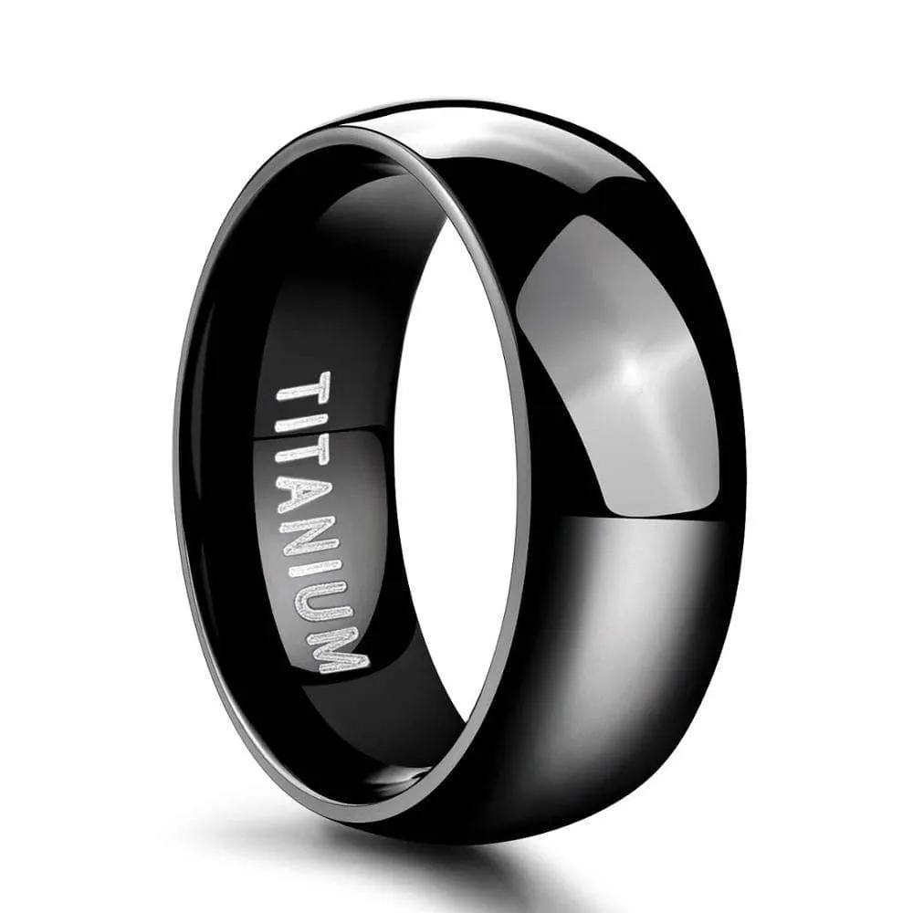 Simple Black Titanium Men's Wedding Band