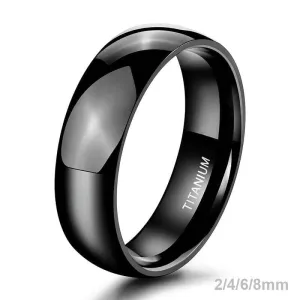 Simple Black Titanium Men's Wedding Band