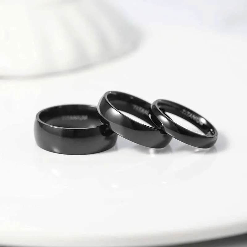 Simple Black Titanium Men's Wedding Band