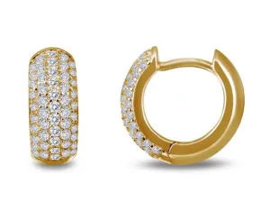 Simulated Diamond Wide Huggie Hoop Earrings E0200CLG