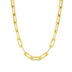 Siver Paperclip Necklace 14k Gold Plating-4.5mm