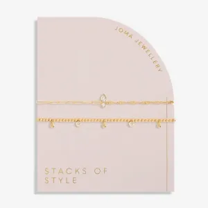 Stacks Of Style Gold Organic Shape Gold Set Of 2 Bracelet 6340