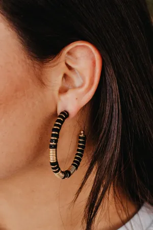 Take me to Bali Black with gold Hoop earrings