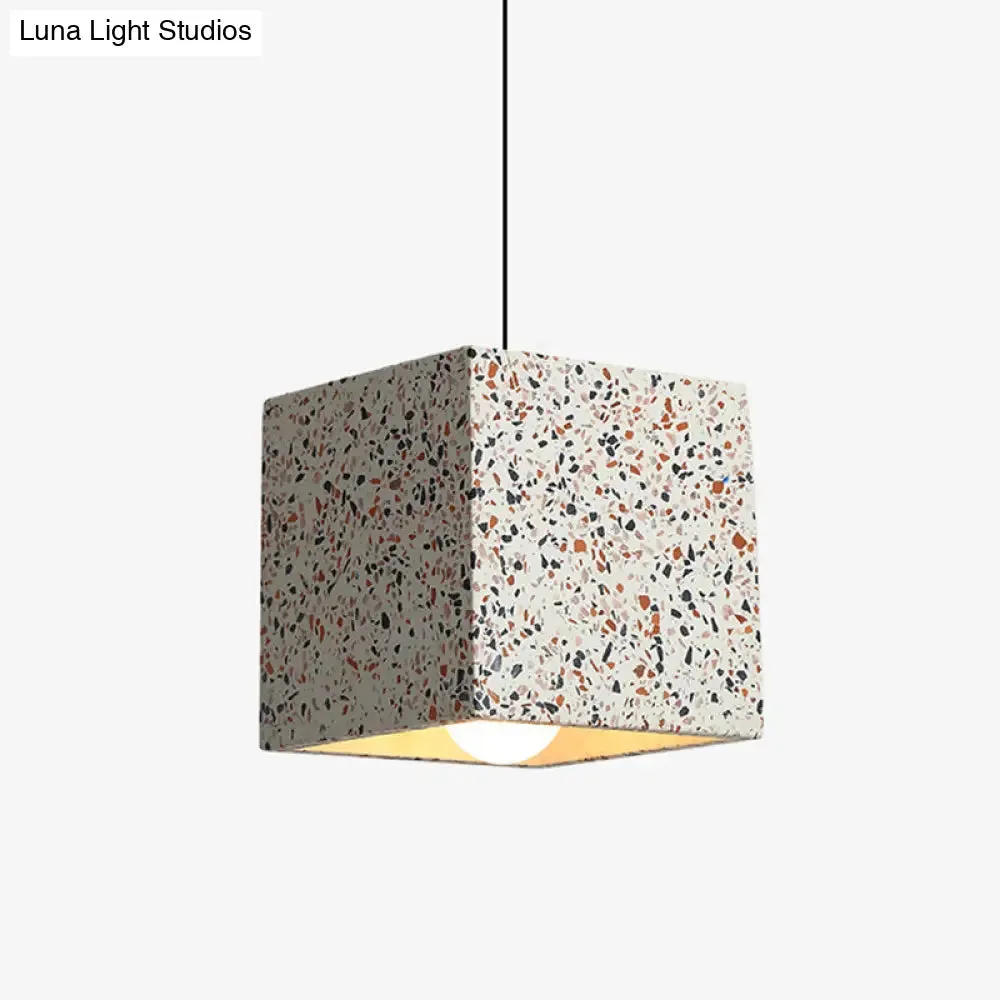 Terrazzo Geometric Pendant Light for Dining Room - Minimalistic 1-Light Suspension