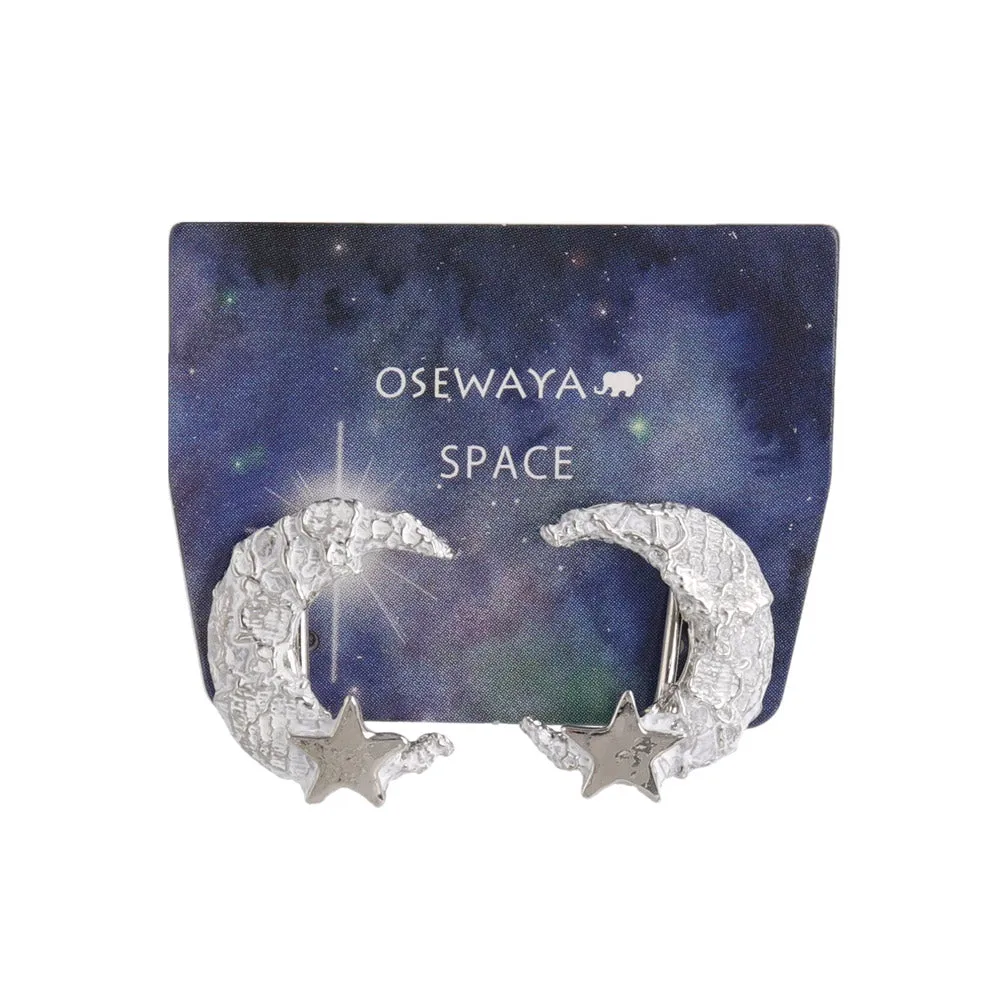 Textured Celestial Clip On Earrings