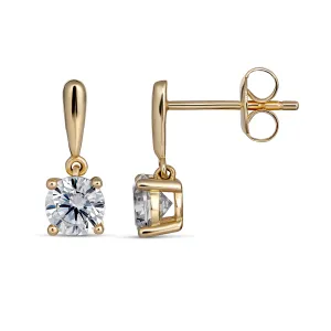 Timeless 9CT Yellow Gold Round Claw Cubic Zirconia Set Earrings