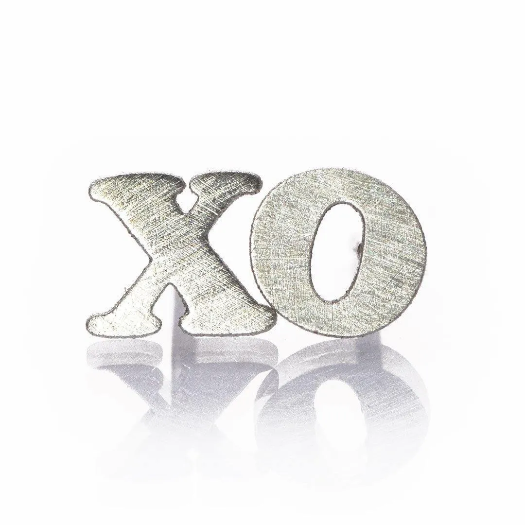 Tiny XO Hugs & Kisses Sterling Silver Stud Earrings, Ready to Ship