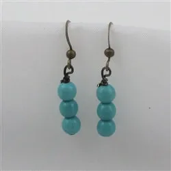 Turquoise Drop Beaded Earrings