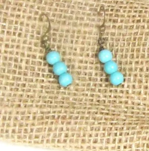 Turquoise Drop Beaded Earrings