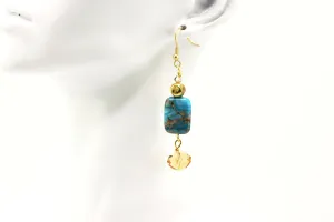 Turquoise with Dangling Crystal Earrings