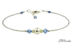 Victoria - Something Blue Wedding Sapphire Crystal Anklet