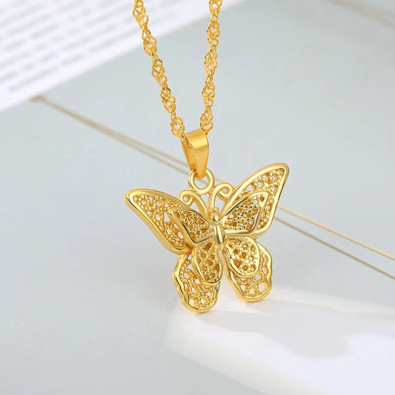 Vintage Butterfly Necklace For Women  Stainless Steel Blade Snake Chains Aesthetic Charms Choker Women jewelry Gift