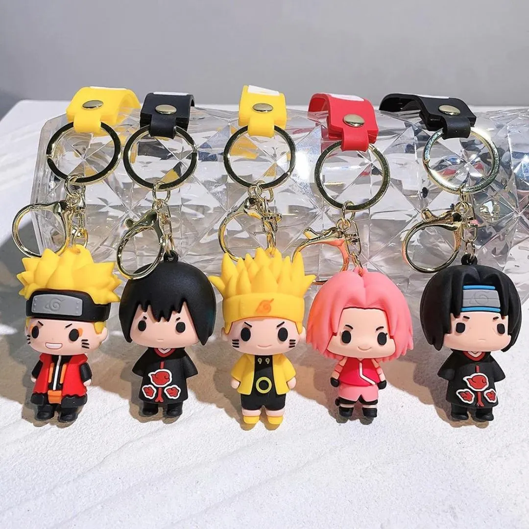 Whimsical 3D Rubber Silicon Cartoon Keyrings - Naruto ( Pack of 1 )